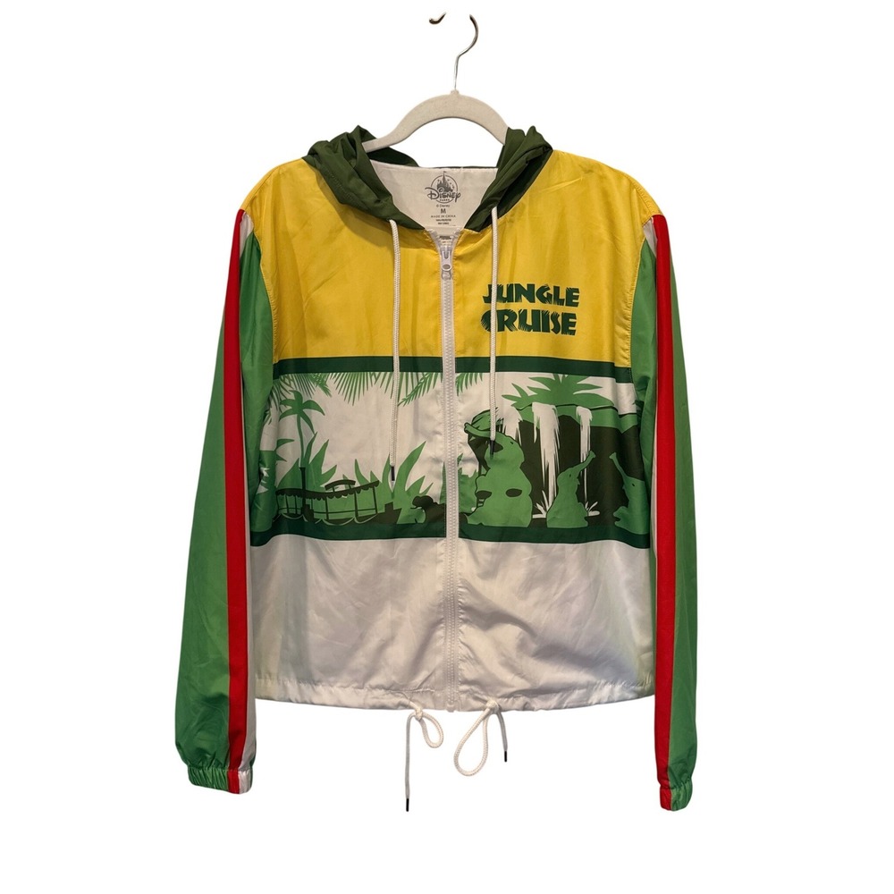 Disney Parks Windbreaker Jungle Cruise Graphic M Full Zip Vacation Lightweight